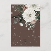 Rustikaler Kakao Pine Winter Sparkle Empfang Begleitkarte (Rückseite)
