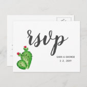 Rustikaler Kaktus Mexican Wedding Rsvp Einladungspostkarte (Vorne/Hinten)