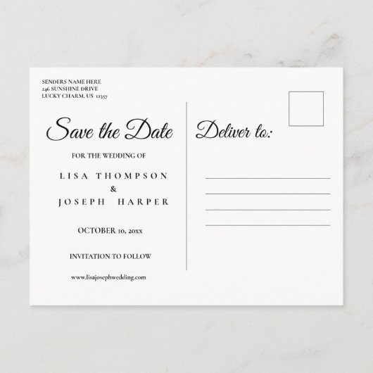 Rustikaler Kalender Gold Herzstück Save the Date P Postkarte (Rückseite)