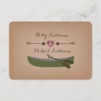 Rustikaler Kanu + Pfeile mit Herz Hochzeit R.S.V.P