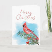 Rustikaler Kardinal Weihnachten Karte (Vorderseite)