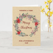 Rustikaler Kareth Vater Frohe Weihnachten Karte (Gelbe Blume)