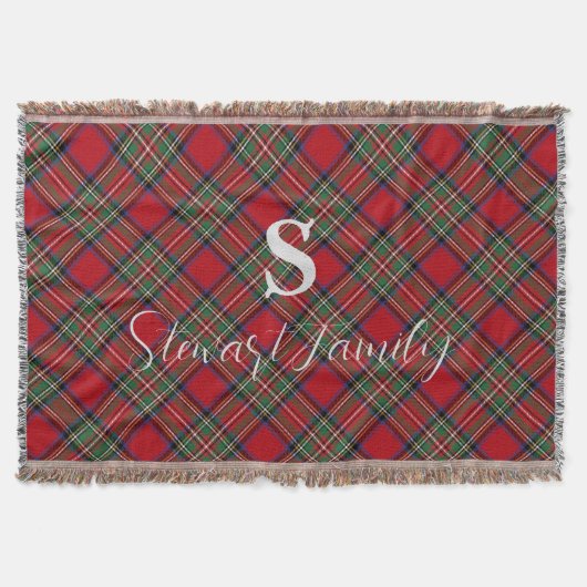 Rustikaler Kariert roter grüner Tartan Decke (Vorderseite)