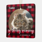 Rustikaler Karierter Cat Memorial Pet Loss Keepake Keramikornament (Links)
