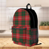 Rustikaler Karierter Grüner Karo Tartan Bedruckter Rucksack