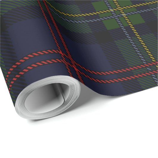 Rustikaler Karierter Malcolm Tartan Geschenkpapier (Rolleneckpunkt)