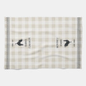 Rustikaler Karierter Name des Personalisierten Bet Geschirrtuch (Horizontal)