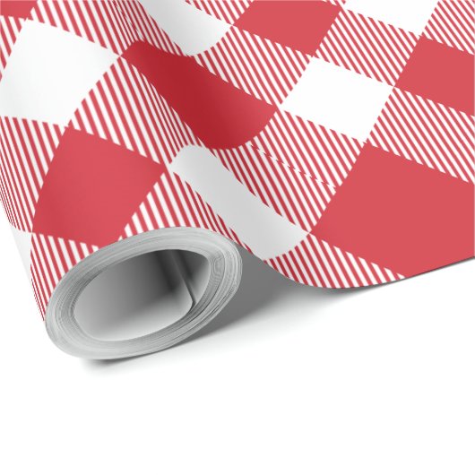 Rustikaler Karierter Roter Gingham Rustikaler Urla Geschenkpapier (Rolleneckpunkt)