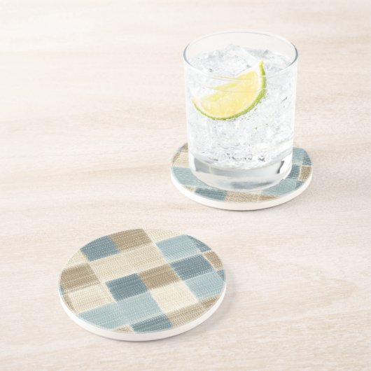 Rustikaler Karierter Sandstein Getränkeuntersetzer (Seite)