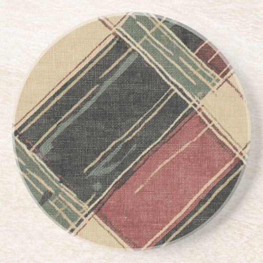 Rustikaler Karierter Sandstein Getränkeuntersetzer (Vorne)