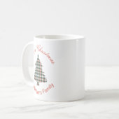 Rustikaler Karierter Weihnachtsbaum Kaffeetasse (Vorderseite Links)