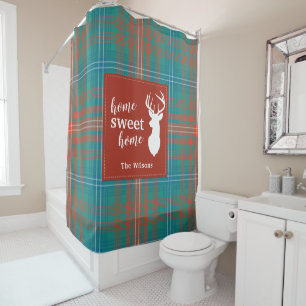 Rustikaler Karierter Weihnachtsklan Wilson Tartan Duschvorhang