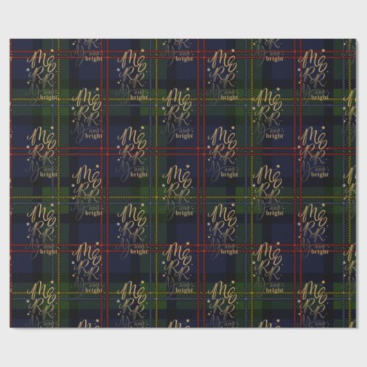 Rustikaler Karierter Weihnachtsurlaub Tartan Geschenkpapier (Flach)