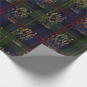 Rustikaler Karierter Weihnachtsurlaub Tartan Geschenkpapier (Ecke)