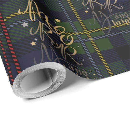 Rustikaler Karierter Weihnachtsurlaub Tartan Geschenkpapier (Rolleneckpunkt)
