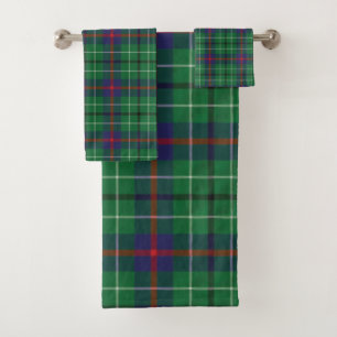 Rustikaler Karo-Duncan-Tartan Badhandtuch Set