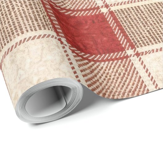 Rustikaler Karo Geschenkpapier (Rolleneckpunkt)