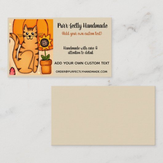 Rustikaler Kätzchen Visitenkarte (Vorne/Hinten)