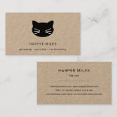 Rustikaler Katzenlogo Visitenkarte (Vorne/Hinten)