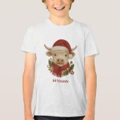 Rustikaler Kernkomplex Hochland-Weihnachtsmannmütz Tri-Blend Shirt (Vorderseite)
