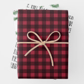 Rustikaler Kieferkranz Buffalo Karierte Freude an Geschenkpapier Set (Beispiel)