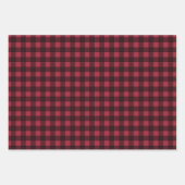 Rustikaler Kieferkranz Buffalo Karierte Freude an Geschenkpapier Set (Vorderseite)