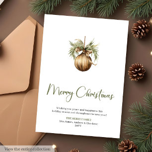 Rustikaler Kiefern-Kranz Schriftart Weihnachtsgruß Feiertagskarte