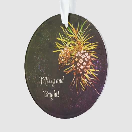 Rustikaler Kiefernzapfen Ornament (Vorderseite)