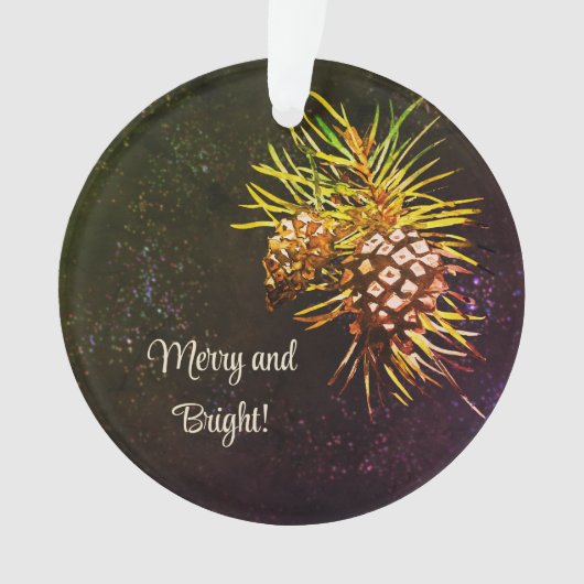 Rustikaler Kiefernzapfen Ornament (Vorderseite)