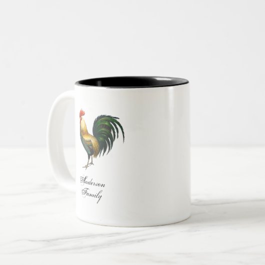 Rustikaler Klassiker Familienname personalisiert Zweifarbige Tasse (Vorderseite Links)
