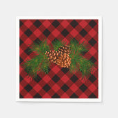 Rustikaler klassischer karierter, grüner Kiefernza Serviette (Vorderseite)