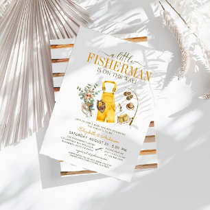 Rustikaler Kleiner Fisherman ist auf dem Weg Babyd Einladung