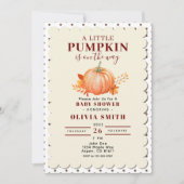 Rustikaler, kleiner Pumpkin Fall Baby Duschpunkt Einladung (Vorderseite)