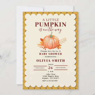 Rustikaler, kleiner Pumpkin Fall Baby Duschpunkt Einladung
