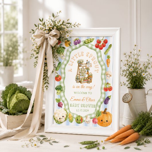 Rustikaler kleiner Spross Junge Baby Shower Willko Poster