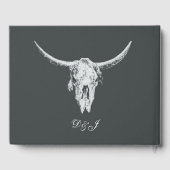 Rustikaler Kohlengraue, weißer Western Gästebuch (Rückseite)