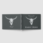 Rustikaler Kohlengraue, weißer Western Gästebuch (Voll)