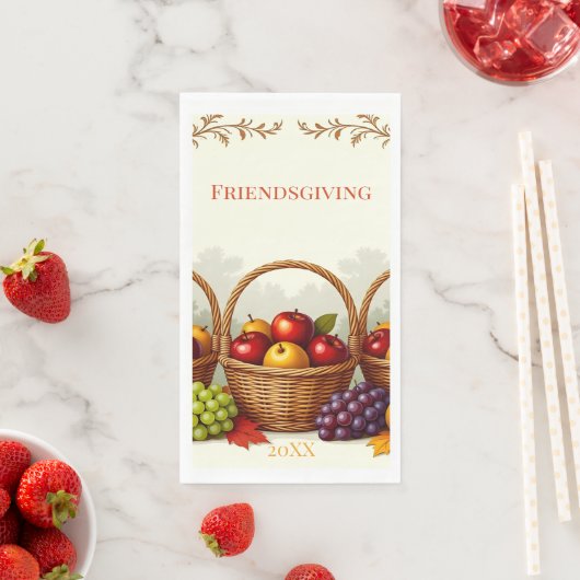 Rustikaler Korb von Äpfeln Friendsgiving Paper Nap Serviette (Beispiel)