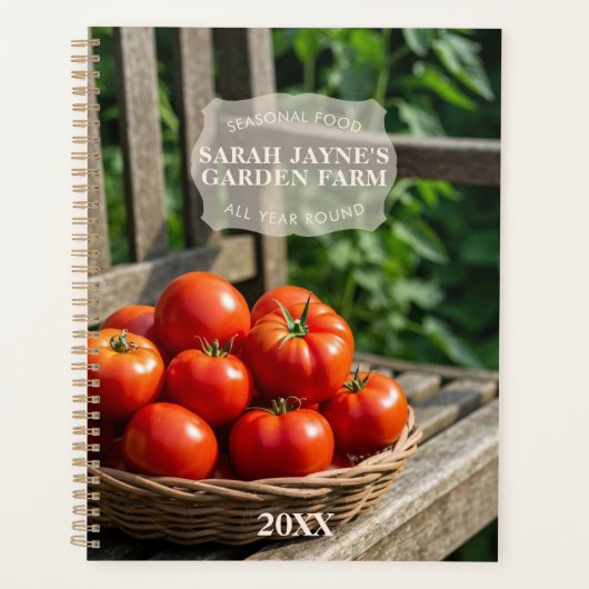 Rustikaler Korb von Tomaten Zuhause Garden Farm Pl Planer (Vorderseite)