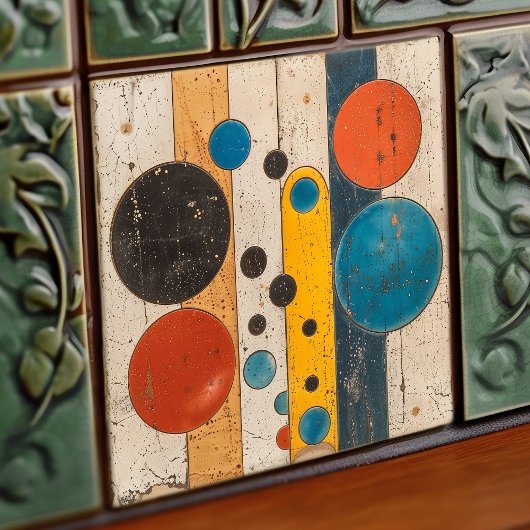 Rustikaler Kosmos - Abstrakte Keramik Fliese