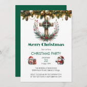 Rustikaler Kraath Cross Weihnachten Einladung (Vorne/Hinten)