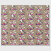 Rustikaler Kraft Bernese Hund Rodeln über Weihnach Geschenkpapier (Flach)