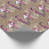 Rustikaler Kraft Bernese Hund Rodeln über Weihnach Geschenkpapier (Ecke)
