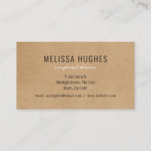 Rustikaler Kraft-Beruflicher Geschäftskunde Treuekarte (Rückseite)