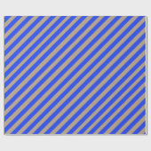 Rustikaler Kraft Cobalt Blue Wide Strip Holiday Geschenkpapier (Flach)