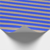 Rustikaler Kraft Cobalt Blue Wide Strip Holiday Geschenkpapier (Ecke)
