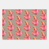 Rustikaler Kraft Crown Schwanz Lila Red Betta Fish Geschenkpapier Set (Vorderseite 2)