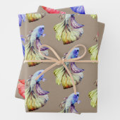 Rustikaler Kraft Crown Schwanz Lila Red Betta Fish Geschenkpapier Set (Beispiel)