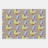 Rustikaler Kraft Crown Schwanz Lila Red Betta Fish Geschenkpapier Set (Vorderseite)