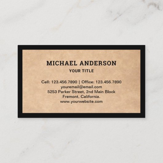 Rustikaler Kraft-Dachdecker Visitenkarte (Rückseite)